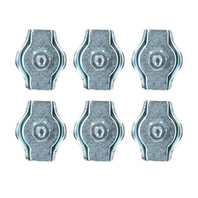 AB Tools 6mm Simplex Wire Rope / Cable Clamp Grips 6 Pack Zinc Plated from B&Q
