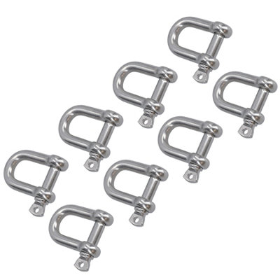 AB Tools 8 Pack 12mm Stainless Steel Dee Shackle Marine Grade 316 from B&Q