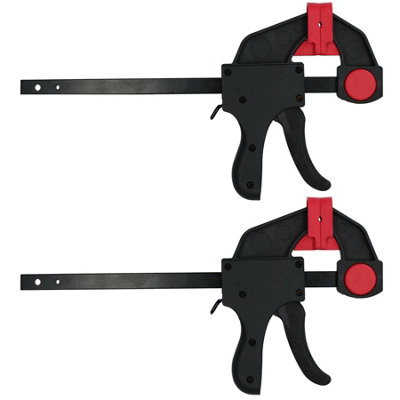 AB Tools 6" Quick Release Rapid Bar Clamp Holder Grip Spreader Speed Clamps 2 Pack from B&Q