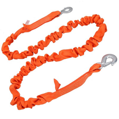 AB Tools Elasticated Tow Rope With Snap Shackles & Flag 3000Kg Rated Towing Strap from B&Q