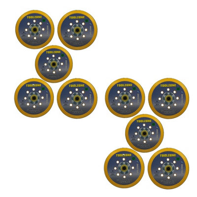 Ab Tools 6" Dual Action Hook + Loop Da Orbital Backing Pad Sander Sanding 10 Pack