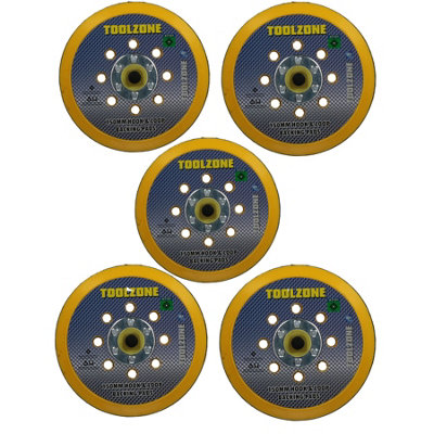 Ab Tools 6" Dual Action Hook + Loop Da Orbital Backing Pad Sander Sanding 5 Pack