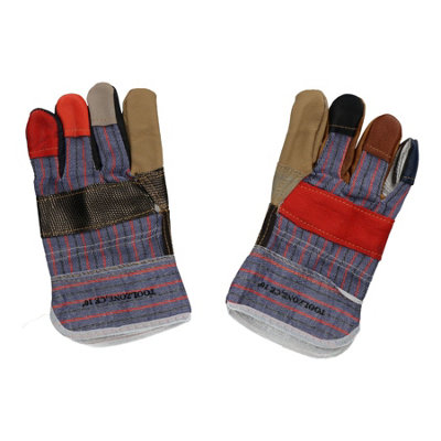 AB Tools 10" Large Rainbow Hide Furniture Gloves Work Wear Safety Gardening from B&Q