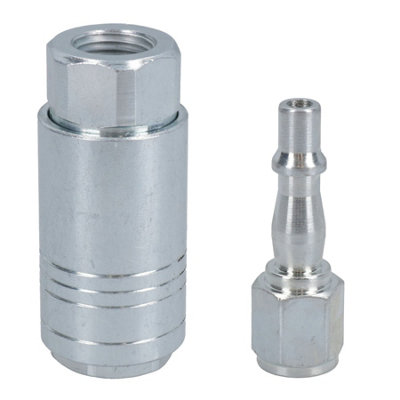 AB Tools 1/4" Bsp Air Fitting Female Coupler Female Thread & Male Plug Female Thread from B&Q