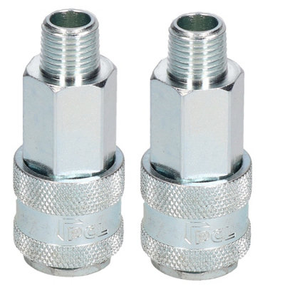 AB Tools 2Pk Japanese American Nitto Profile Female Coupler 1/4" Bsp Male Thread Air from B&Q