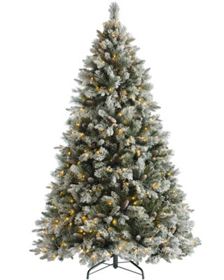 WeRChristmas Pre-Lit Snow Flocked Mixed Pine Christmas Tree5 Ft from B&Q