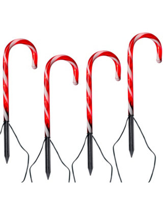 WeRChristmas Set Of 4 Connectable Candy Cane Pathway Christmas Lights38 Cm from B&Q