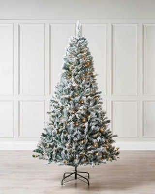WeRChristmas Pre-Lit Snow-Flocked Mixed Pine Christmas Tree7 Ft from B&Q