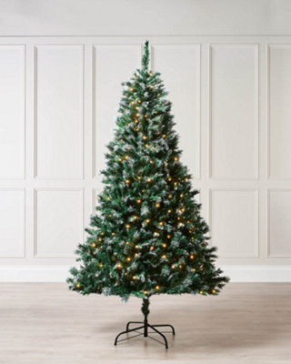 WeRChristmas Pre-Lit Frosted Mixed Pine Christmas Tree6 Ft from B&Q