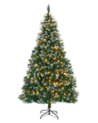 WeRChristmas Pre-Lit Frosted Mixed Pine Christmas Tree7 Ft from B&Q