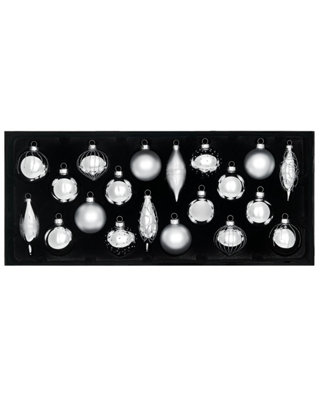 WeRChristmas Silver Glass Christmas Baubles20 Pack from B&Q