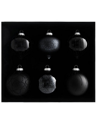 WeRChristmas Black Glass Christmas Baubles6 Pack10 Cm from B&Q