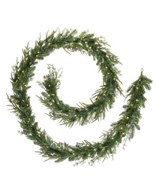 WeRChristmas Pre-Lit Natural Fir Garland9 Ft from B&Q