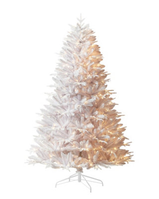 Werchristmas White Pre-Lit Mixed Pine Artificial Christmas Tree 7 Ft 500 Dual Leds