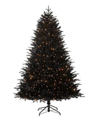 WeRChristmas 7Ft Pre Lit Mixed Pine Black Christmas Tree