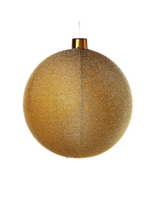 WeRChristmas Inflatable Tinsel Christmas BaubleGold66 Cm from B&Q