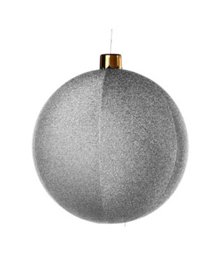 WeRChristmas Inflatable Tinsel Christmas BaubleSilver66 Cm from B&Q