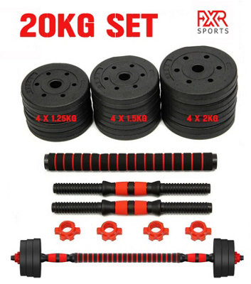 B&Q 20Kg Dumbbell / Barbell Adjustable Set Free Weights