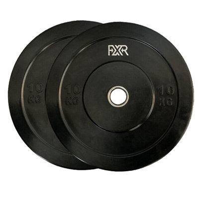 FXR Sports Black Virgin Rubber Bumper Plates2 X 10Kg from B&Q