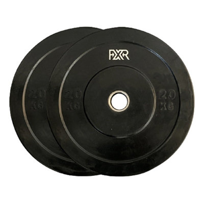 FXR Sports Black Virgin Rubber Bumper Plates2 X 20Kg from B&Q