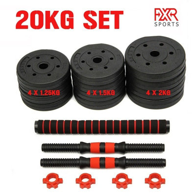 FXR Sports 20Kg Adjustable Dumbbell Barbell Set from B&Q