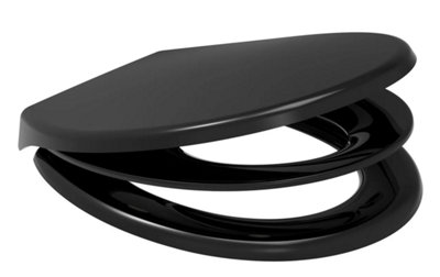 Euroshowers Anti- Bac Black Oval Family / Multi Potty Training Toilet Seat With Removeable Child Seat from B&Q