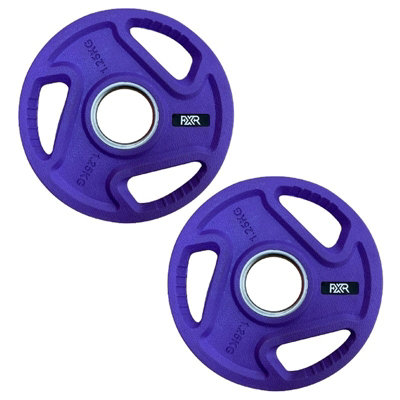 FXR Sports Olympic 2" Tri-Grip Rubber Encased Cast Iron Weight Plates2 X 1.25Kg from B&Q