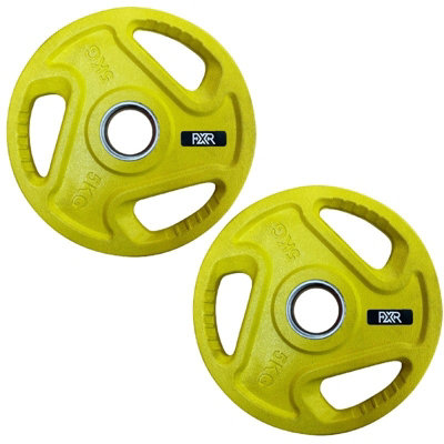 FXR Sports Olympic 2" Tri-Grip Rubber Encased Cast Iron Weight Plates2 X 5Kg from B&Q