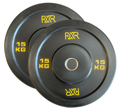 FXR Sports Olympic 2" Virgin Rubber Bumper Plates2 X 15Kg from B&Q