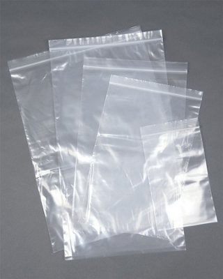 B&Q -  100 Pcs Zip Seal Bags Clear Plastic Zip Lock Food & Freezer Grip Self Seal 2.25" X 3"