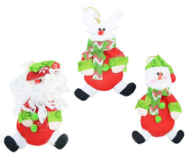 B&Q -  3 Handmade Novelty Christmas Tree Hanging Decoration