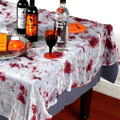 B&Q -  4Pk Halloween Blood-Stained TableclothFancy Party Table Cover60X84In