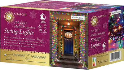 B&Q -  100 Multicolour Leds Multifunction Timer Outdoor String Fairy Lights 10M
