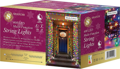 Shatchi 400 Multicolour Leds Multifunction Timer Outdoor String Fairy Lights 40M from B&Q