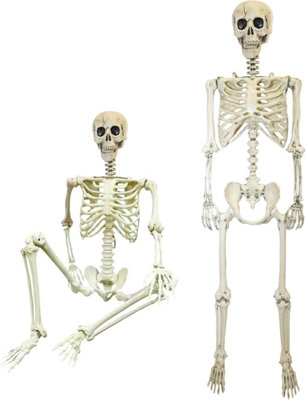 B&Q -  Halloween Decoration Life Size Poseable Skeleton 165CmRealistic Human Skeleton Prop With Movable Joints
