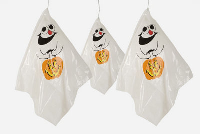 Shatchi 6Pcs Halloween White Ghost Hanging Spook Indoor/outdoor Horror Theme Party Decor from B&Q