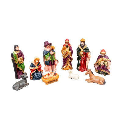 Shatchi Handmade Nativity Scene Birth Jesus Wooden Stable Figurine House Sculpture Christmas Decoration Xmas Décor from B&Q
