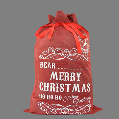 Shatchi Large Premium Hessian Santa Sack Brown Stocking Bag Naughty Is The New Nice Christmas Accessories Xmas Christmas Gifts Bag 72X50Cm from B&Q