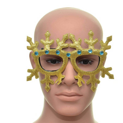 Shatchi Novelty Glitter Gold Snowflake Christmas Glasses Christmas Party Props from B&Q