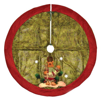 Shatchi Deluxe Christmas Tree Skirt Base Cover With 3D  Handmade Xmas Width 122Cm Perfect For 5Ft-8Ft Decorations from B&Q