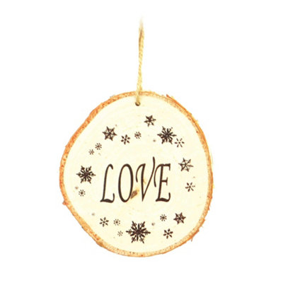 Shatchi 10Cm Wooden Ornament Wording Love Christmas Tree Hanging Decorations Xmas Home Décor Gifts
