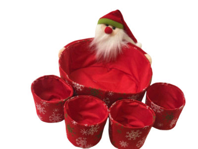Shatchi 5Pcs Novelty Set Santa Sweet Christmas Dinner Table Decorations Favour Shop Bar Restaurants Display Tips Hamper Baskets Gi from B&Q