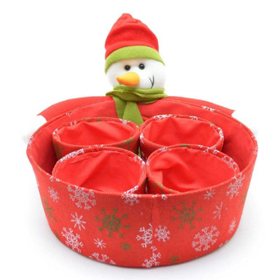 Shatchi 5Pcs Novelty Set Snowman Sweet Christmas Dinner Table Decorations Favour Gifts Shop Bar Restaurants Display Tips Box Hampe Size 5 B&Q