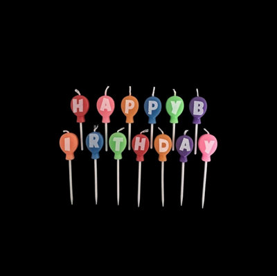 Shatchi Happy Multicolour Metallic Polka Dot Letters/sprial Candles For Boys Girls  Party Cake Toppers Decorations from B&Q
