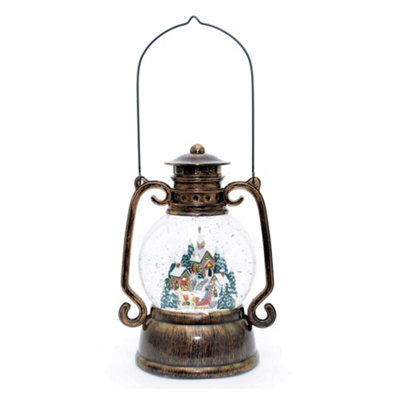 Shatchi Lantern Large Christmas Lantern LedGlitterMusical Light Nativity Decoration Xmas Home Decoration Gifts 28Cm from B&Q