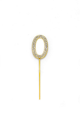 Shatchi Gold 0 Sparkley Diamond Cake Topper Number 0 For Birthday Anniversary from B&Q