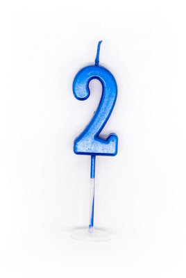 Shatchi Blue 2 Number Candle  Birthday Anniversary Party Cake Decorations Topper from B&Q