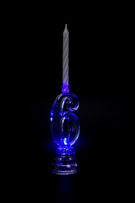 Shatchi Birthday Candle Number 6 Flashing Colour Changing With 4 Candle Cake Decoration Light