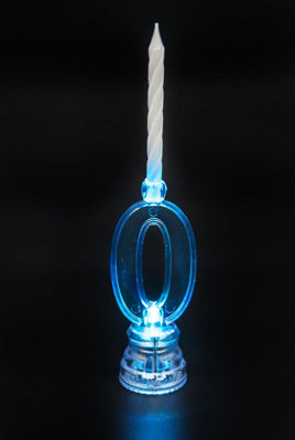 Shatchi Birthday Candle Number 0 Flashing Colour Changing With 4 Candle Cake Decoration from B&Q