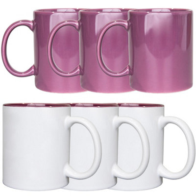 Shatchi 4 Pack 11Oz Purple And White 2 Tone Sublimation Mugs 2 Of Each Color from B&Q